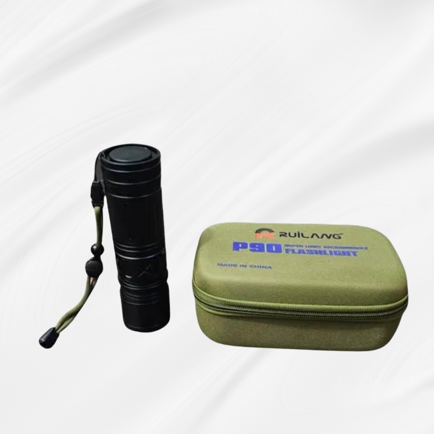 Rechargeable P90 LED Flashlight with Case & USB Cable