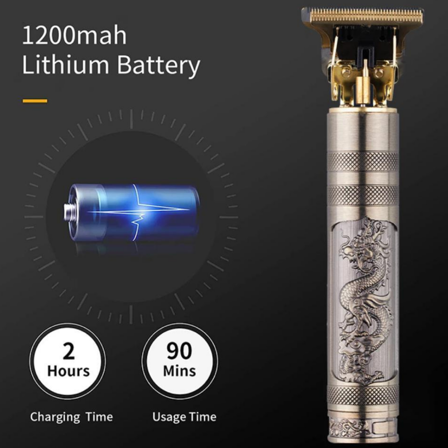 Professional Hair Trimmer with Dragon Design
