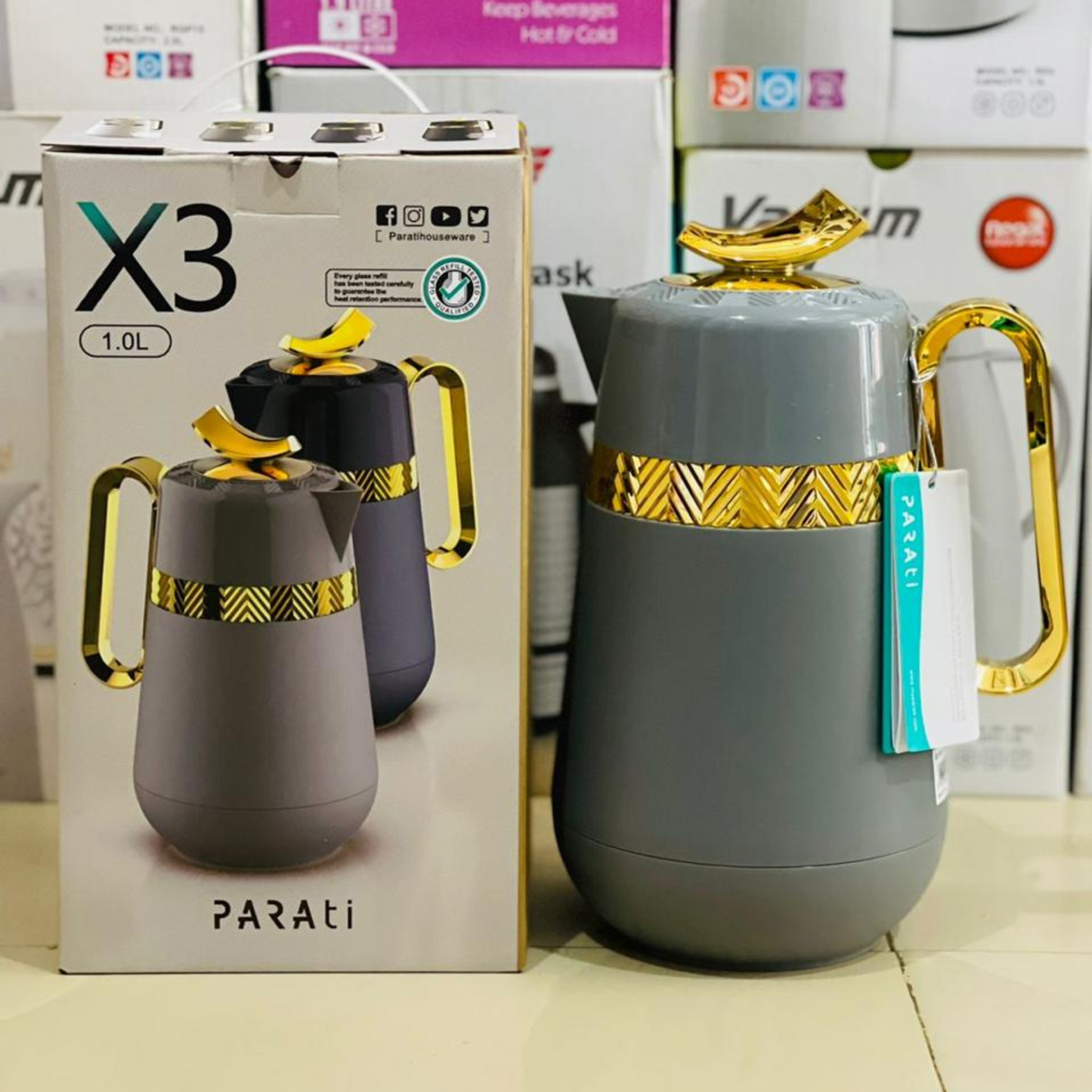 Parati X3 Vacuum Flask 1L – Hot & Cold Thermos Jug