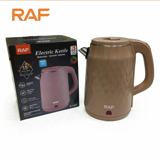 RAF Automatic Electric Kettle 2.5Liter R.7947 – Stainless Steel & Cool Touch – 2000w