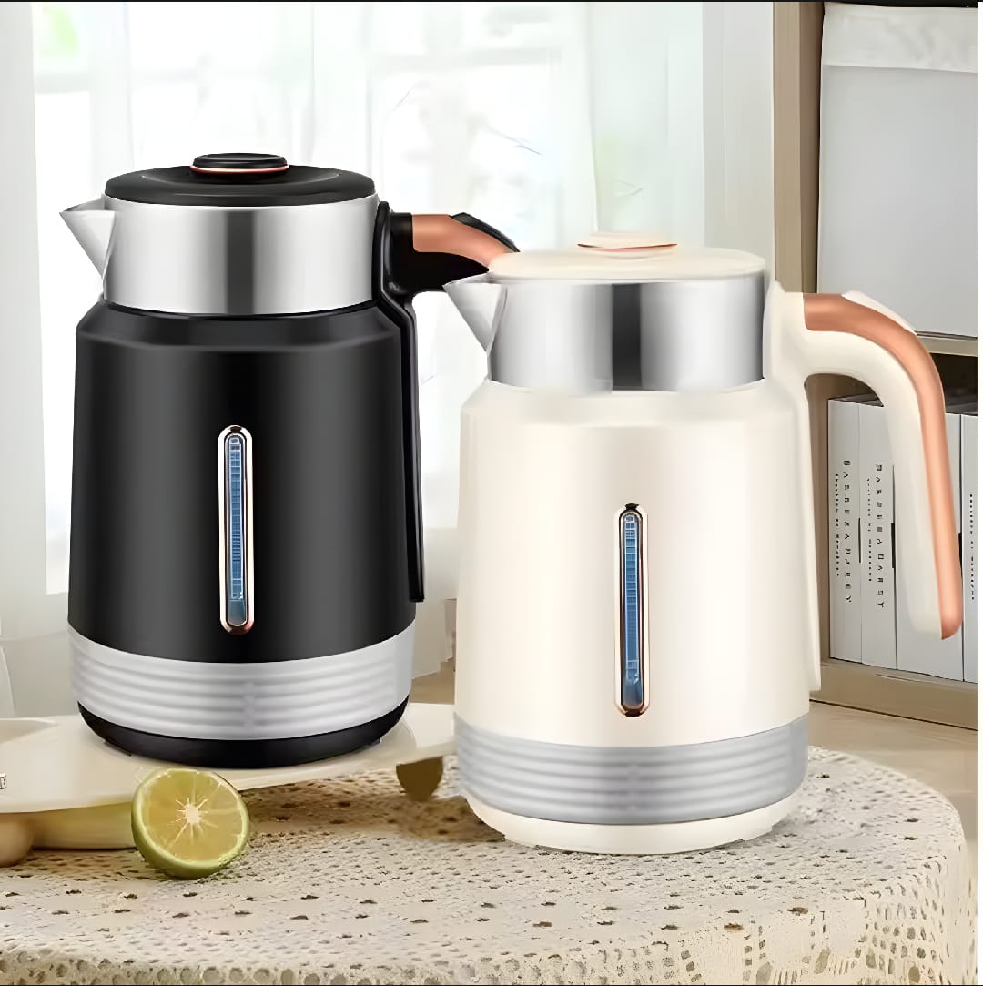 RAF Electric Kettle 2 Liter 2000W | Stainless Steel Body | LED Lamp | Auto Shut-Off & Boil Dry Protection | 360° Rotating Base | Quick Water Boiler for Tea Milk Noodles | Original With 1-Year Warranty | Black and White Colors | Fast Heating Kettle