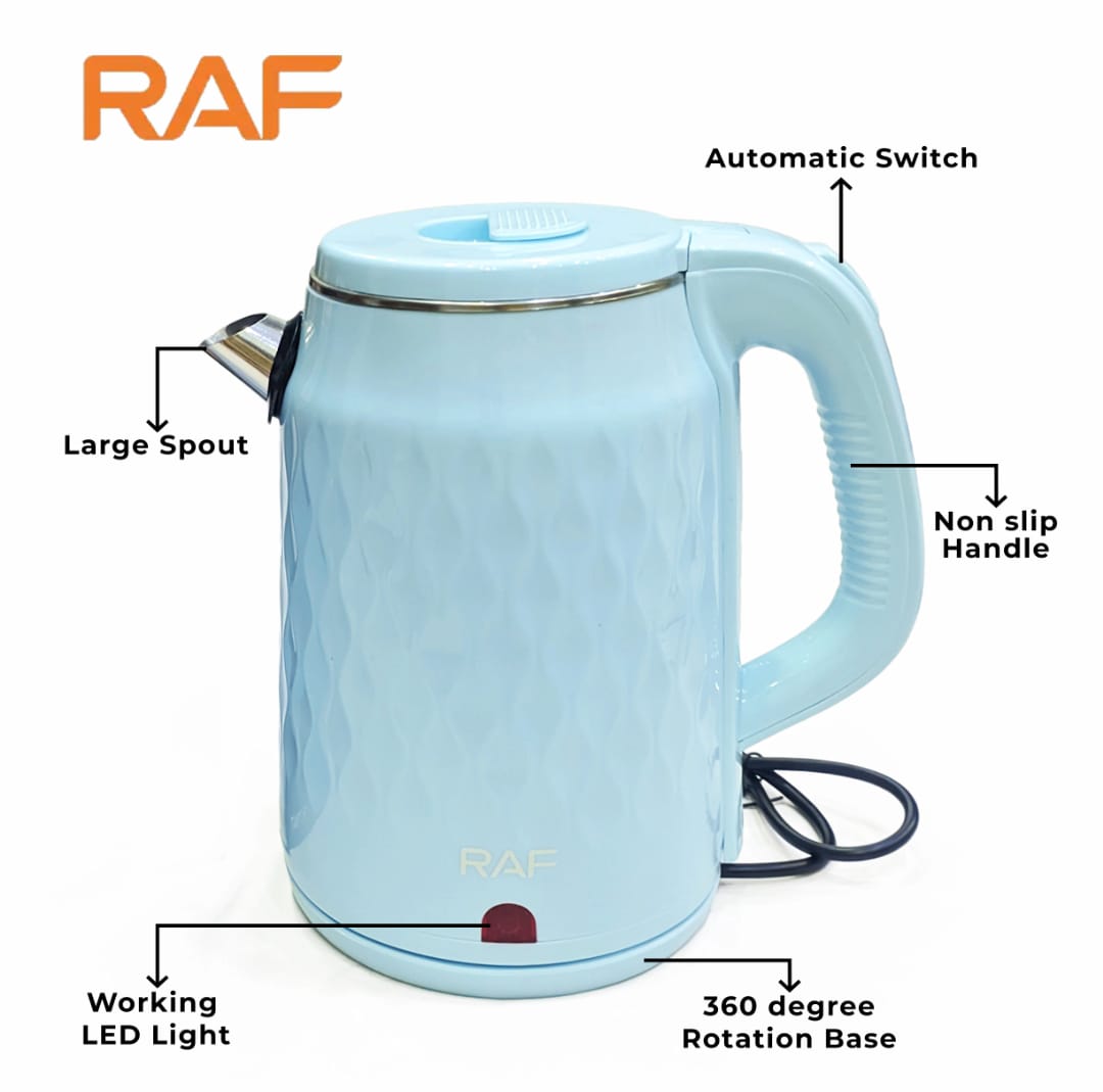 RAF Automatic Electric Kettle 2.5Liter R.7947 – Stainless Steel & Cool Touch – 2000w