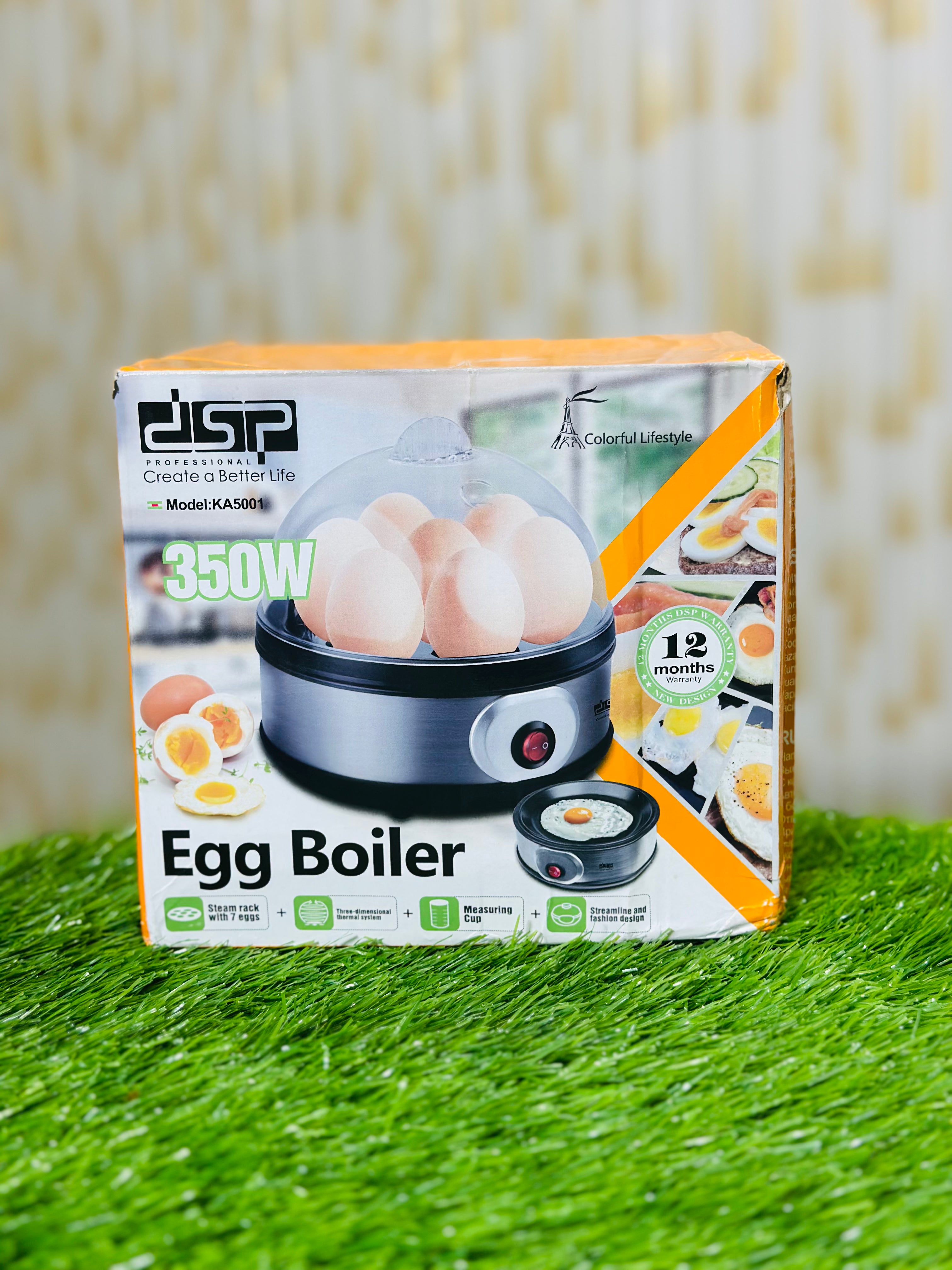 DSP Automatic Egg Cooker with Transparent Lid | Quick Heating 350W - Imported