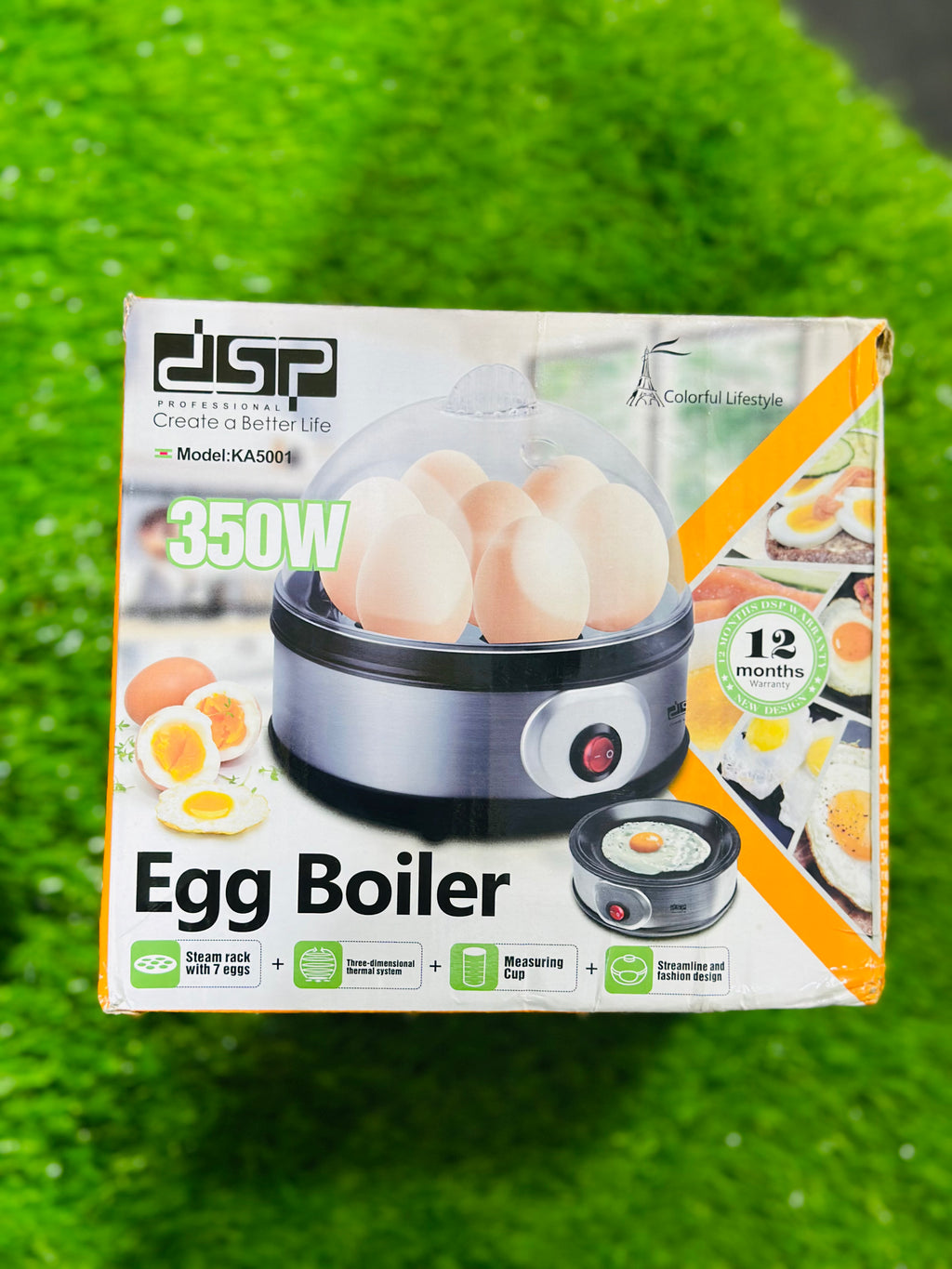 DSP Automatic Egg Cooker with Transparent Lid | Quick Heating 350W - Imported