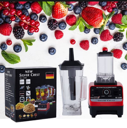 Silver Crest Commercial Blender 2 in 1 9520 Power full motor 5500 Watts 2 L Unbreakable Jug with 8 Cutting Blade and 600ML Grinder with 6 Cutting blade Original Model SC-1589