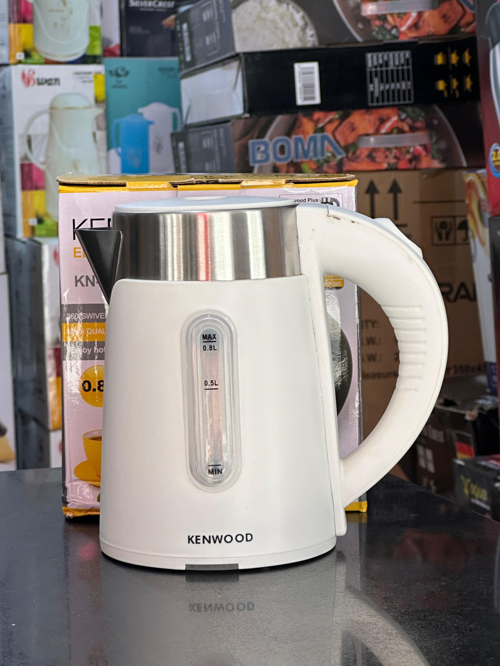 Kenwood Plus Electric Kettle 0.8 L,800W ELECTRIC KETTLE KN-902 Ware Levellnd 360°SWIVEL BASE HIGH QUALITY PLASTIC Enjoy Hot Drink In No Time.