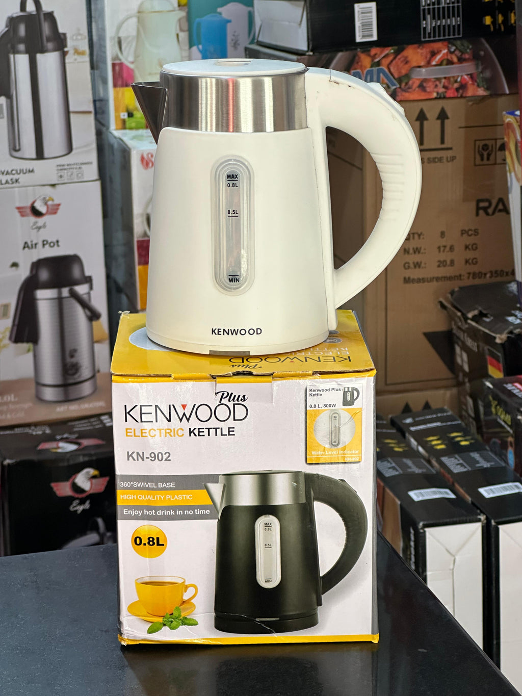 Kenwood Plus Electric Kettle 0.8 L,800W ELECTRIC KETTLE KN-902 Ware Levellnd 360°SWIVEL BASE HIGH QUALITY PLASTIC Enjoy Hot Drink In No Time.