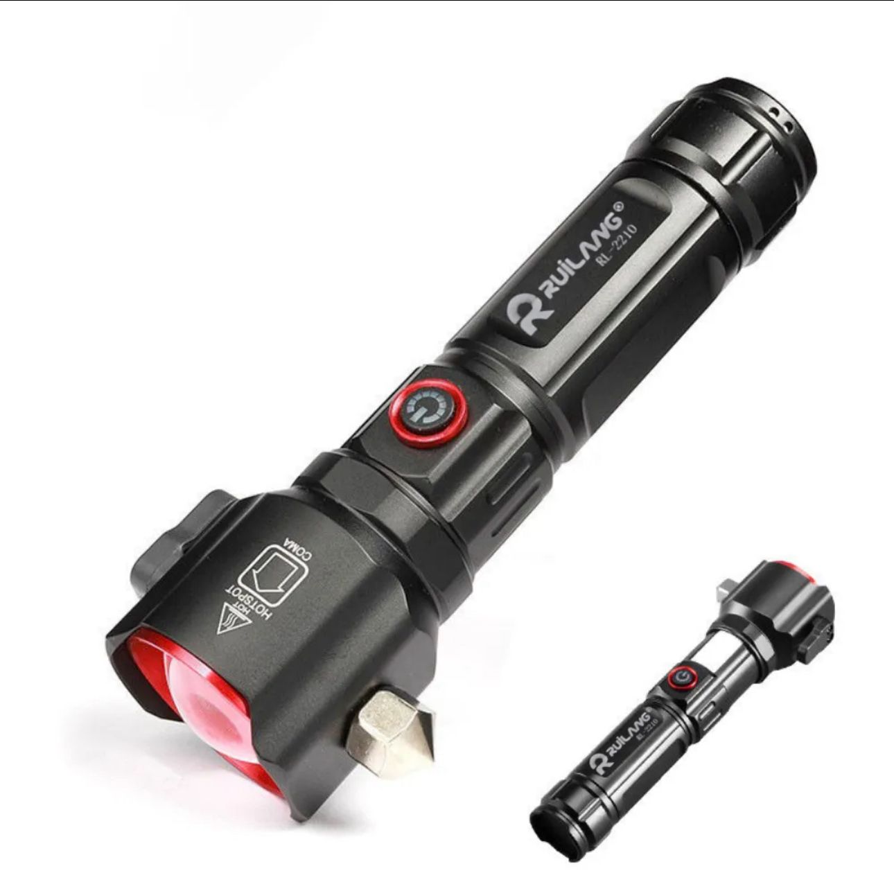Heavy Duty Metal Zoom Torch Light / Flashlight | Type-C in + Powerbank | RuiLang RL-2210