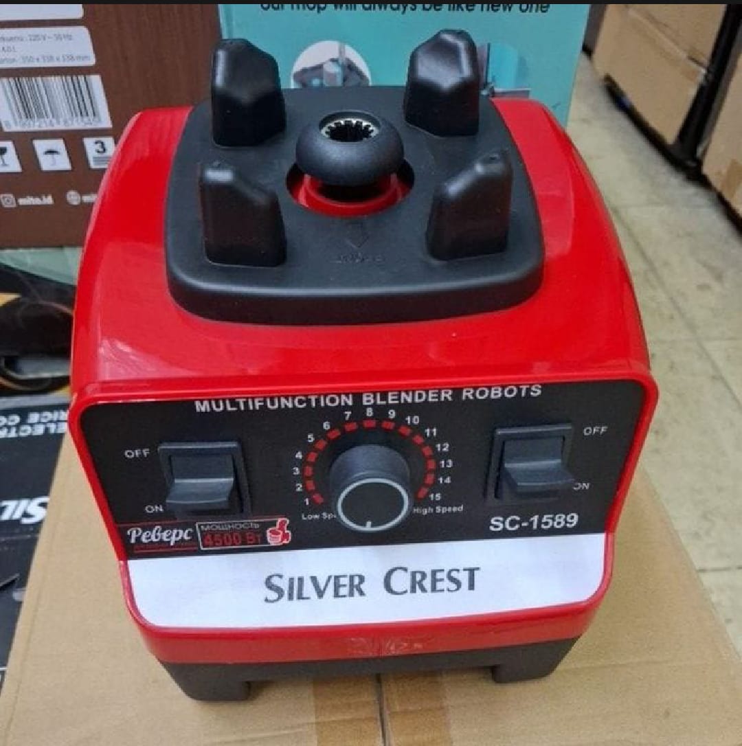 Silver Crest Commercial Blender 2 in 1 9520 Power full motor 5500 Watts 2 L Unbreakable Jug with 8 Cutting Blade and 600ML Grinder with 6 Cutting blade Original Model SC-1589