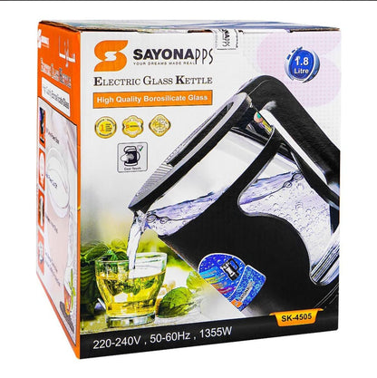 Sayona Glass Electric Kettle, 1355W, 1800ml, SK-4505
